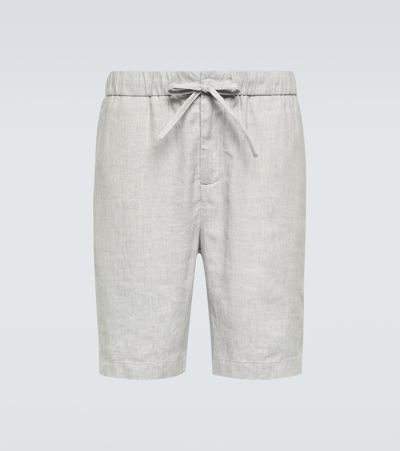 Frescobol Carioca Felipe Linen And Cotton Shorts In Grey