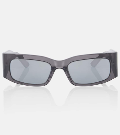 Balenciaga Logo Rectangular Sunglasses In Black