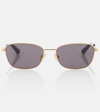 Bottega Veneta Square Sunglasses In Gold