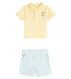 POLO RALPH LAUREN BABY SET OF COTTON POLO SHIRT AND SHORTS