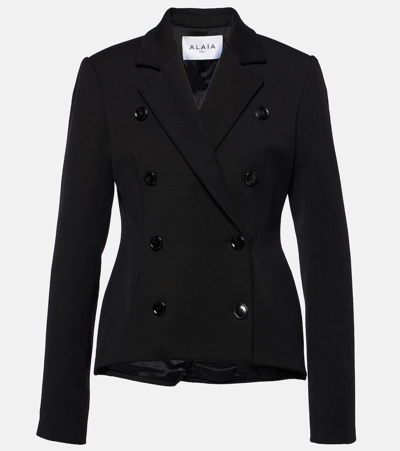 Alaïa Double-breasted Wool-blend Blazer In Black  