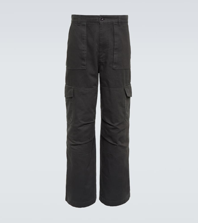 Acne Studios 中腰棉质混纺斜纹布工装裤 In Dark Grey