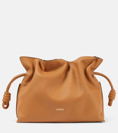 Loewe Flamenco Nappa Leather Clutch Bag In Orange