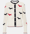 Thom Browne Intarsia-knit Hector Cotton Cardigan In White