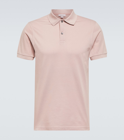 Sunspel Short-sleeve Cotton Polo Shirt In Pink