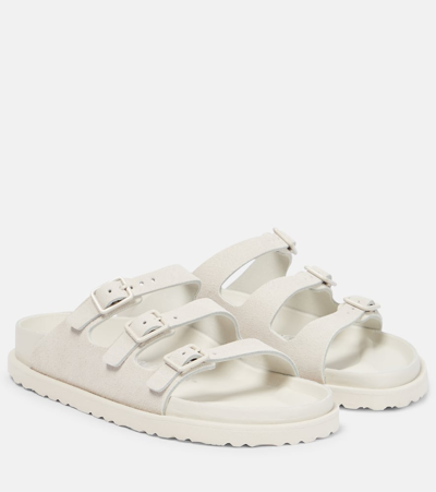 Birkenstock 1774 Florida Suede Sandals In White