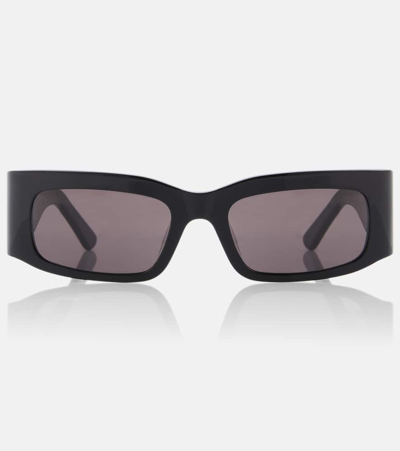Balenciaga Logo Rectangular Sunglasses In Black