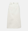 Prada High-rise-midirock Aus Denim In White