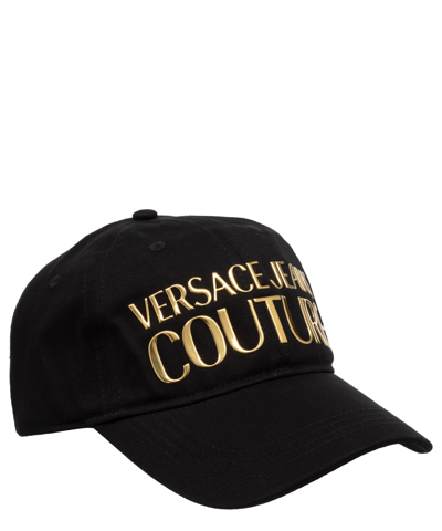 Versace Jeans Couture Logo印花棉棒球帽 In Black