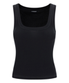 Jacquemus Logo-tag Ribbed Sleeveless Top In Black