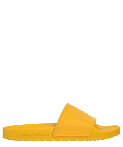 Emporio Armani Slides In Yellow