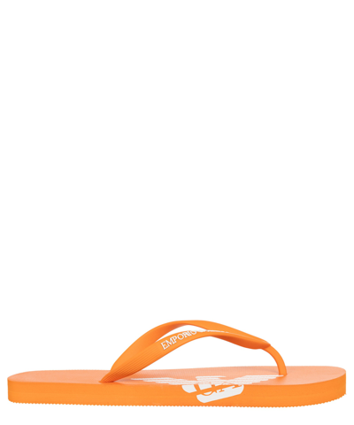Emporio Armani Flip Flops In Orange
