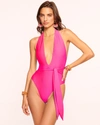 Ramy Brook Raquel V-neck One Piece Swimsuit In Perfect Pink