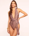 Ramy Brook Raquel V-neck One Piece Swimsuit In Animal Sparkle