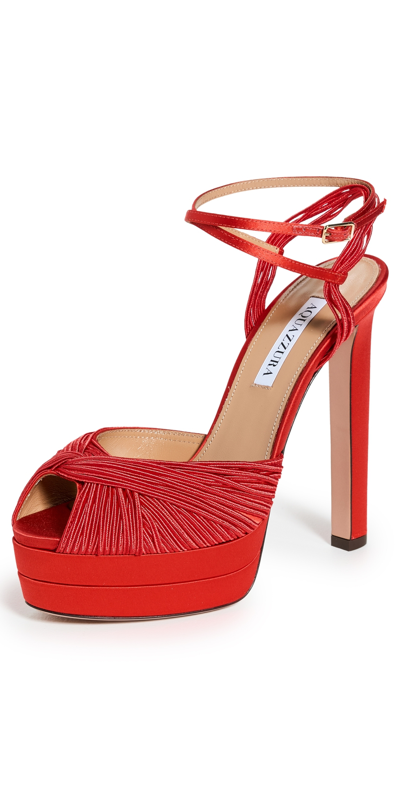 Aquazzura Bellini Beauty Platform Sandal In Vermell