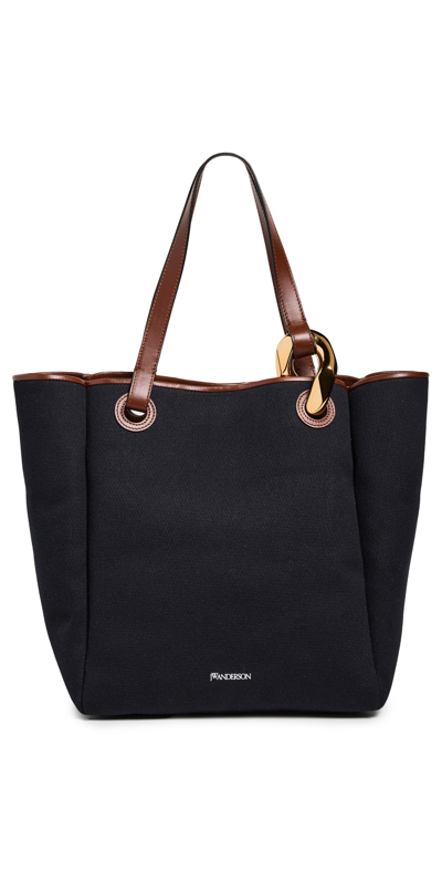 Jw Anderson Jwa Corner Tote - Canvas Tote Bag In Dark Navy