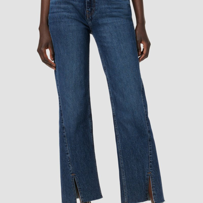 Hudson Remi High-rise Straight Ankle Forward Seam Jean With Slit Hem In Blue