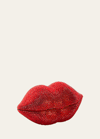 Jay Strongwater Overstoned Lips Box In Ruby