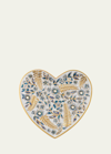 JAY STRONGWATER INDIGO FLORAL HEART TRINKET TRAY