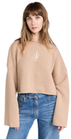 Jw Anderson Cropped Anchor Sweater Beige