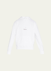 Saint Laurent Men's Rive Gauche Jersey Hoodie In White