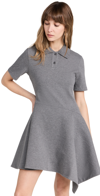 Jw Anderson Asymmetric Short-sleeve Mini Polo Dress In Dark Grey
