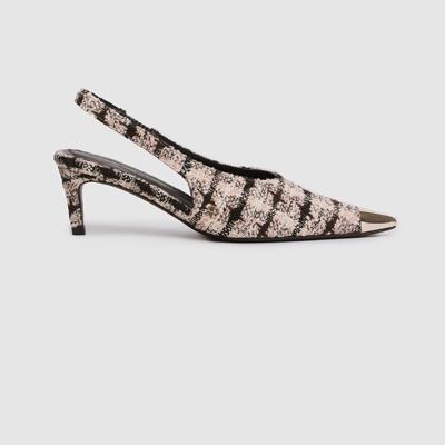 Anine Bing Nina 50mm Tweed Pumps In Gold