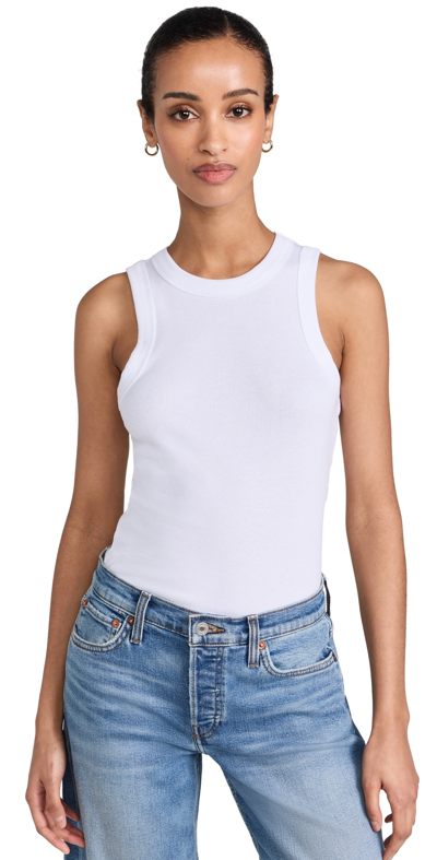 Madewell Brightside Cutaway Tank Eyelet White