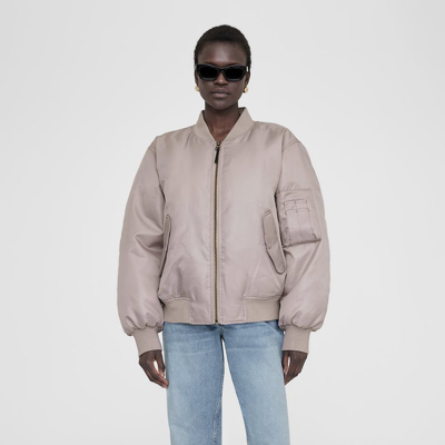 Anine Bing Leon Zipped Bomber Jacket In Champagne