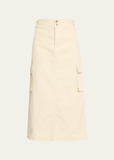 Nsf Clothing Ivy Long Woven Cargo Skirt In Flour