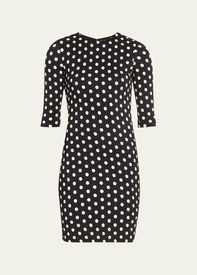 ALICE AND OLIVIA DELORA POLKA DOT MINI DRESS