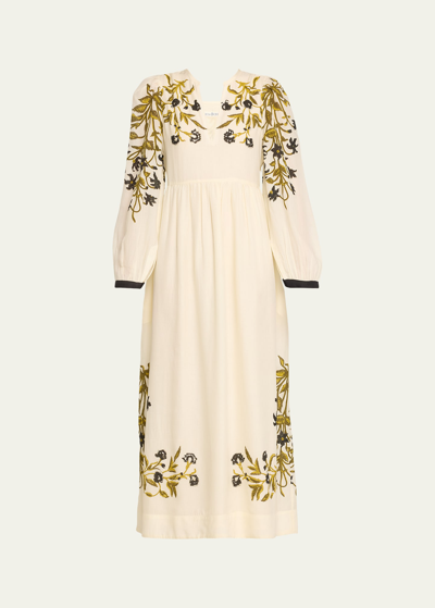 Alix Of Bohemia Winifred Olive Lily Valley Dress In Ivory