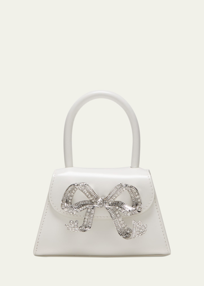 Self-portrait Mini Leather The Bow Top-handle Bag In White