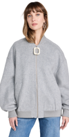 Jw Anderson Jwa Puller Oversized Bomber Jacket Grey Melange In Grey Melange