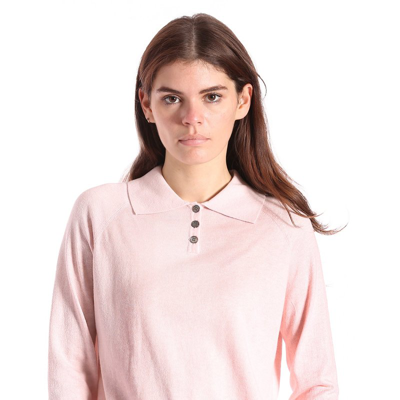 Minnie Rose Supima Cotton Cashmere Long Sleeve Polo Henley In Orange