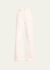 Agolde Dame Wide Leg Jeans In Fortune Cookie