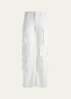 ALICE AND OLIVIA OLYMPIA MID-RISE BAGGY CARGO PANTS