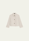 Theory Cropped Wide-cuff Trench Jacket In Sand