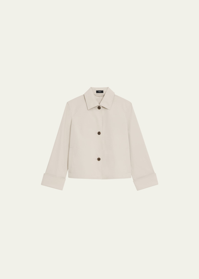 THEORY CROPPED WIDE-CUFF TRENCH JACKET