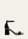 SANTONI CALYPSO PATENT ANKLE-STRAP SANDALS