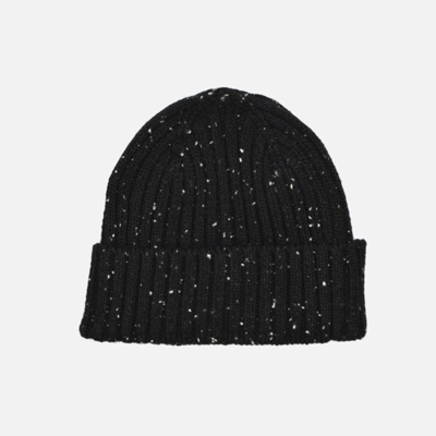 Curated Basics Donegal Wool Beanie In Black