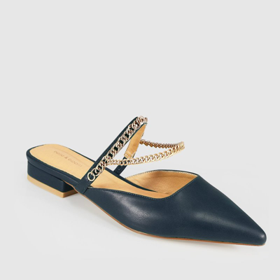 Belle & Bloom On The Go Leather Flat In Blue