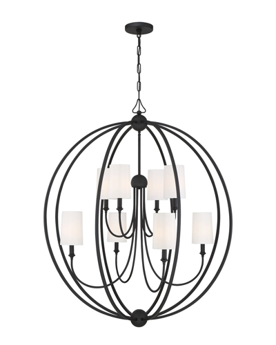 Crystorama Libby Langdon For  Sylvan 8-light Black Forged Chandelier In Multi