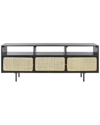 Safavieh Karol 3-door Cane Media Stand In Black