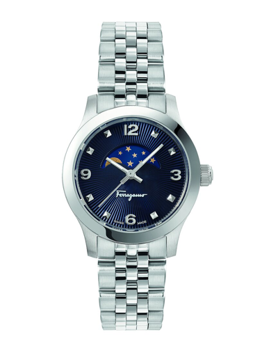 Ferragamo Duo Moonphase Bracelet Watch Woman Wrist Watch Silver Size - Stainless Steel