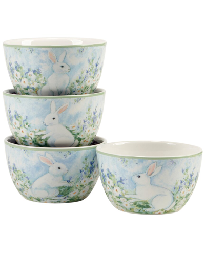 Certified International Set Of 4 Easter Morning Ice Cream Bowls In Blue