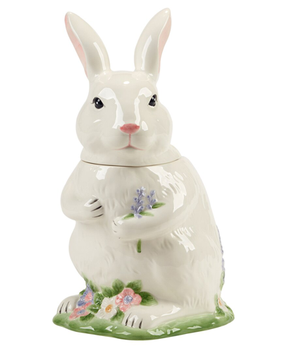 Certified International Easter Morning 3d Bunny Cookie Jar In White