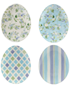 Certified International Set Of 4 Easter Morning Oval Egg Plates