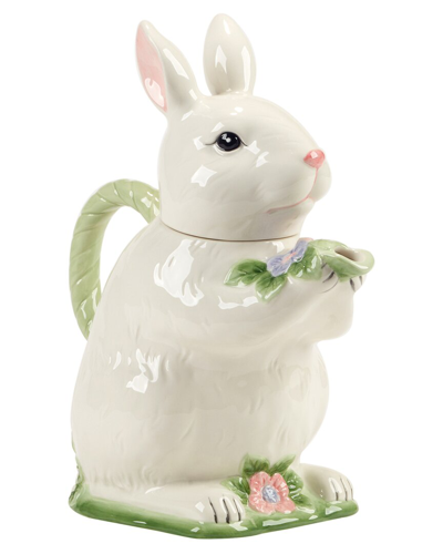 Certified International Easter Morning 3d Bunny Teapot In White