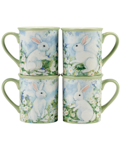 Certified International Set Of 4 Easter Morning Mugs In Blue